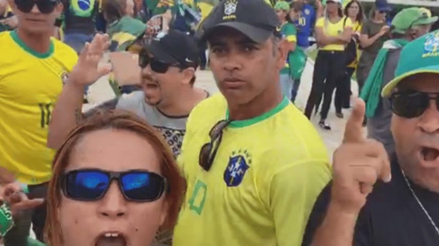 Diego Ventura nos atos antidemocráticos do 8 de janeiro (Foto: Reprodução)
