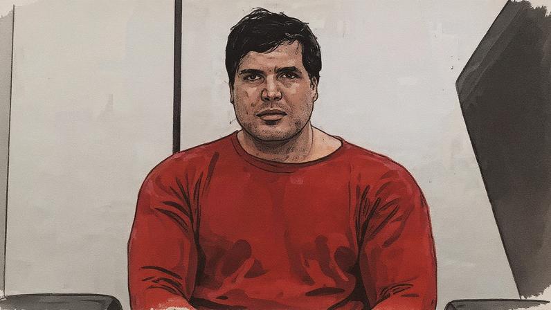 Suspeito de homicídio durante audiência de custódia em Belo Horizonte (Foto: Reprodução)