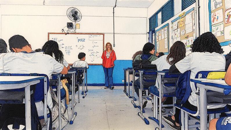 Professor em sala de aula em escola municipal do Rio (Foto: Guilherme Oliveira/Divulgação)