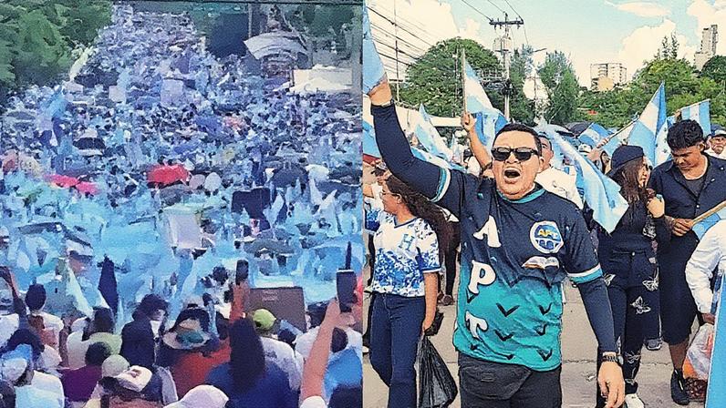 A caminhada de oração uniu evangélicos e católicos para orar pelo país. (Foto: Reprodução/Instagram/Gabriel Ferrigno/Reprodução/Instagram/Kairos FM)
