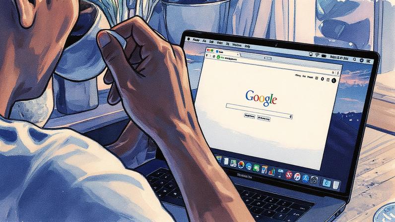 Homem faz pesquisa no Google (Foto: Pexels)