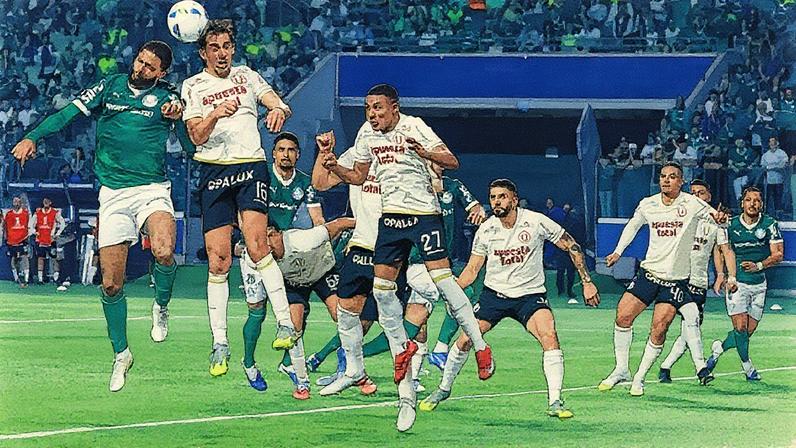 Palmeiras se classificou contra o Universitario no Allianz e está nas quartas da Libertadores (Foto: LEO BARRILARI/Gazeta Press)