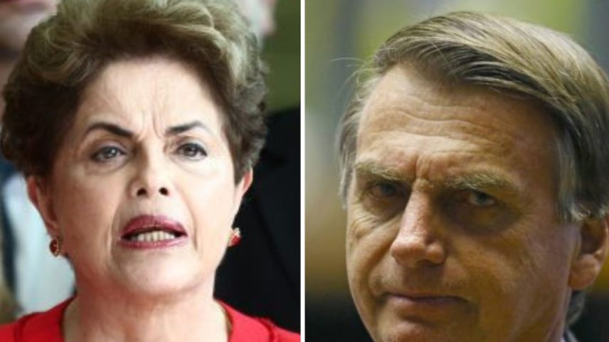 Ex-presidentes Dilma Rousseff e Jair Bolsonaro: versões são criadas para apoio da militância (Foto: Wilton Junior/Estadão e Dida Sampaio/Estadão)