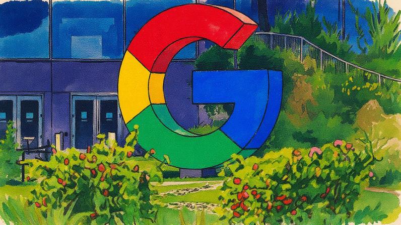 O símbolo do Google no campus em Mountain View, na Califórnia (Foto: Josh Edelson / AFP)