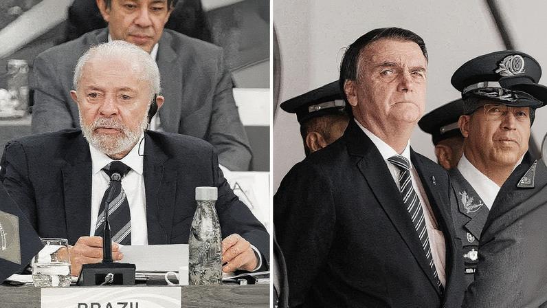 Montagem com o presidente Luiz Inácio Lula da Silva (PT) e o ex-presidente Jair Bolsonaro (PL) (Foto: Reprodução)