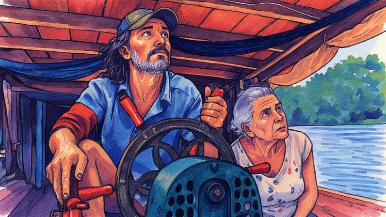 Santoro e Weinberg: nas águas do Rio Negro, na Amazônia (Foto: Vitrine Filmes/Divulgação)