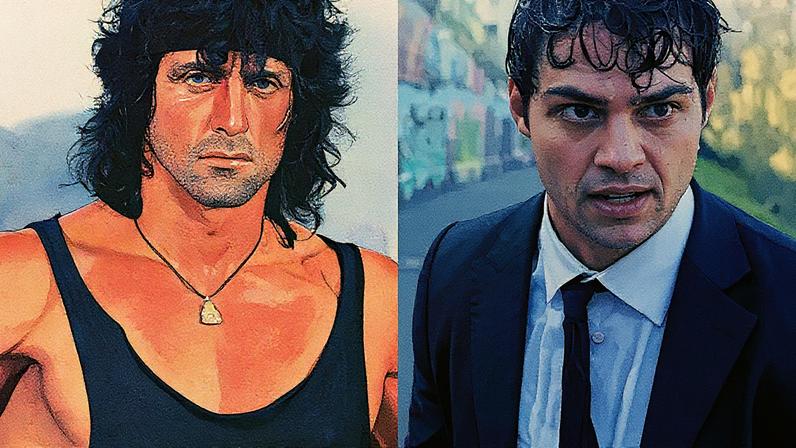 Stallone como Rambo e Noah Centineo (Foto: Reprodução)