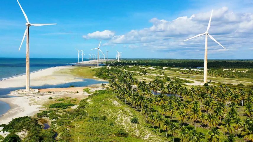 Turbina eólica no estado do Ceará, Brasil. (Foto: Cristian Lourenço/Getty Images)