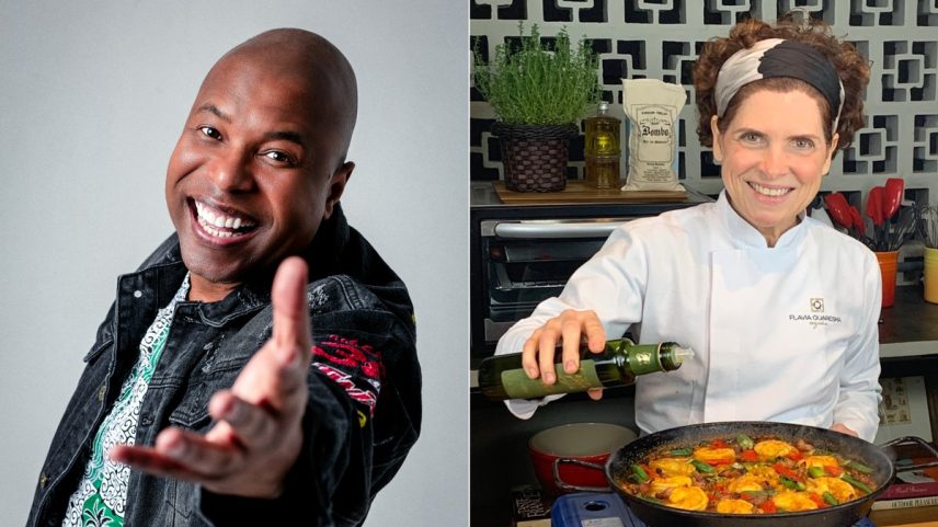 O cantor Buchecha e a chef Flávia Quaresma: no segundo dia do Rio Gastronomia (Foto: Divulgação/Julia Aldenucci)