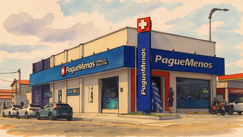 Loja da rede de farmácias Pague Menos (Foto: Reprodução)