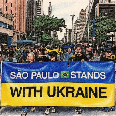 Ucranianos realizam protestos contra a invasão russa em várias cidades brasileiras