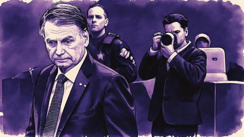 Jair Bolsonaro chega ao plenário da Primeira Turma do Supremo Tribunal Federal em Brasília (Foto: Reprodução)