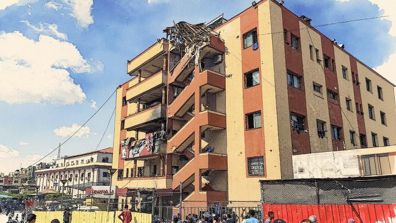 Destruição após ataque no Hospital Nasser, em Gaza. (Foto: AFP)