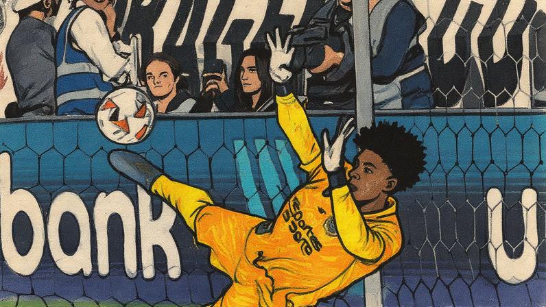 Hugo Souza foi agredido por um torcedor do Athletico (Foto: Agência Corinthians)
