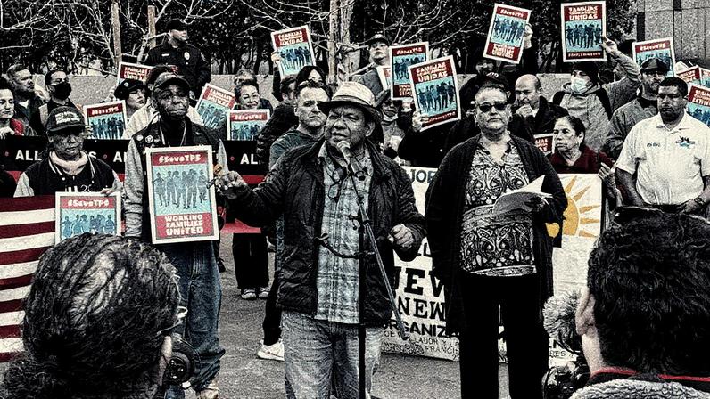 Protesto em defesa dos TPS em San Francisco, março de 2025 (Foto: Reprodução)