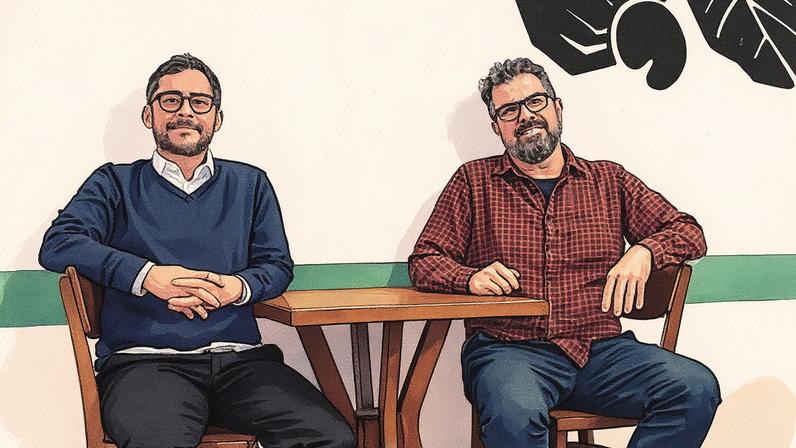 Rodrigo Levino, do restaurante Jesuíno Brilhante, e o jornalista Marcos Nogueira lançam curso "Pai na Cozinha" (Foto: Reprodução)