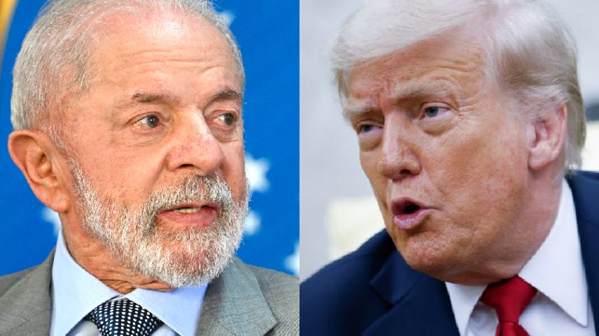 Presidente do Brasil, Luiz Inácio Lula da Silva, e o presidente dos Estados Unidos, Donald Trump (Foto: EVARISTO SA/AFP e Kevin Dietsch/Getty/VEJA)