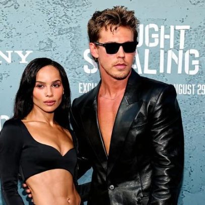 Zoë Kravitz e Austin Butler desfilam looks coordenados no tapete vermelho