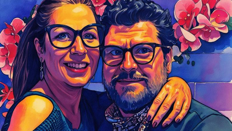 A atriz Carla Daniel com o marido, Sergio Stamile (Foto: Instagram/@carladaniel)