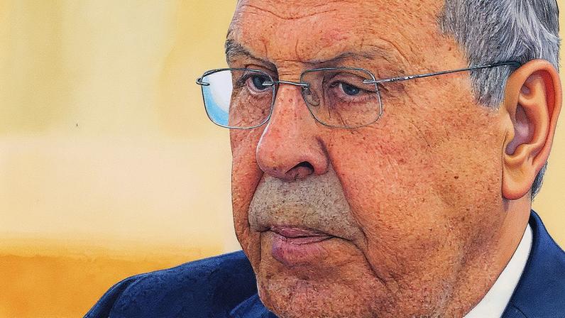 Chanceler russo, Sergei Lavrov, em declarações à imprensa em Moscou (Foto: Pavel Bednyakov / POOL / AFP)