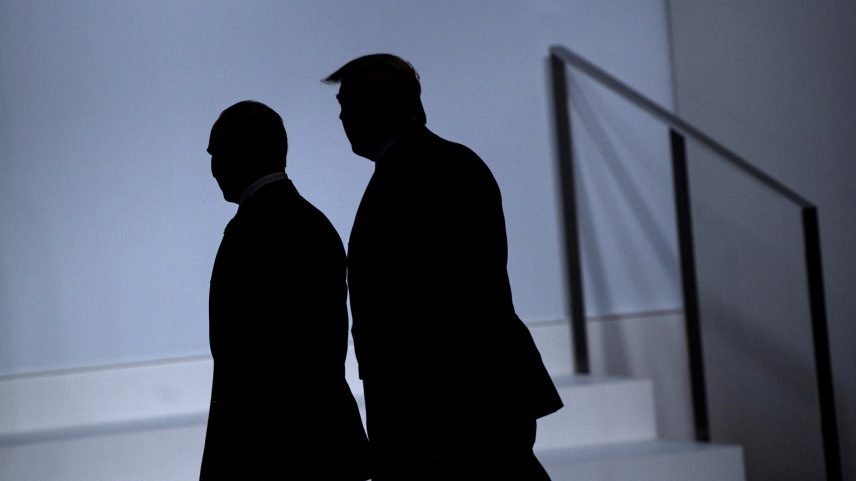 Putin e Trump: presidentes se encontraram em 2019 (Foto: BRENDAN SMIALOWSKI / Colaborador/Getty Images)