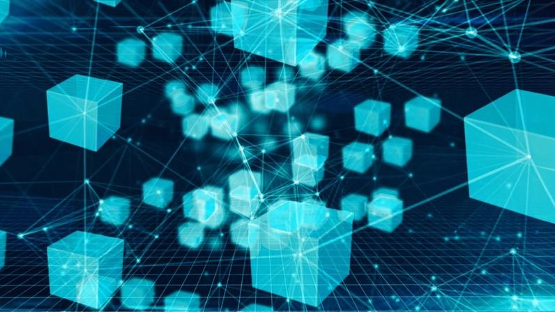 Rede de blocos ligados formando uma blockchain