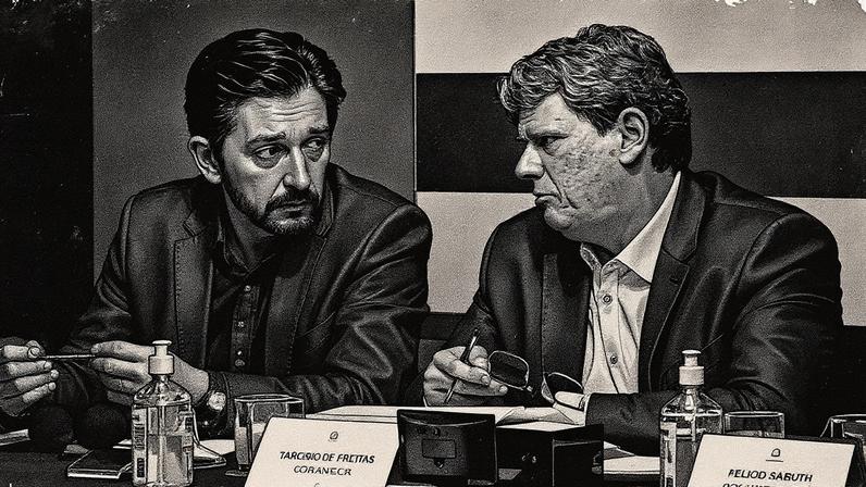 Ricardo Nunes e Tarcísio de Freitas em reunião no Palácio dos Bandeirantes. Dupla tem feito críticas à Enel (Foto: Divulgação/Governo do Estado de São Paulo)