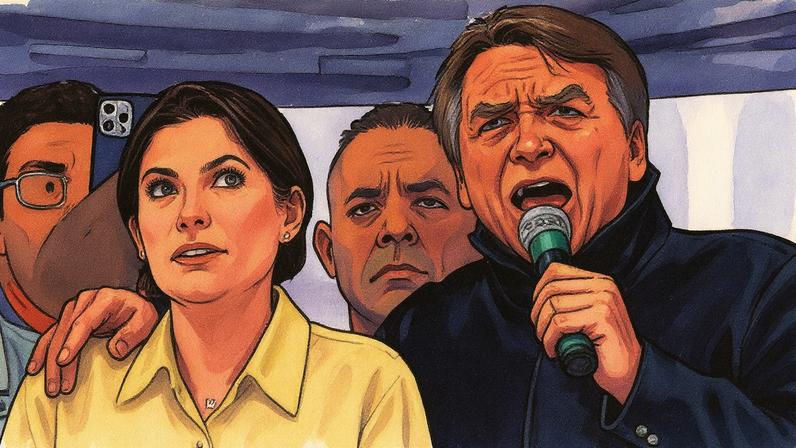 Michelle Bolsonaro e Jair Bolsonaro. (Foto: Mauro Pimentel/AFP)