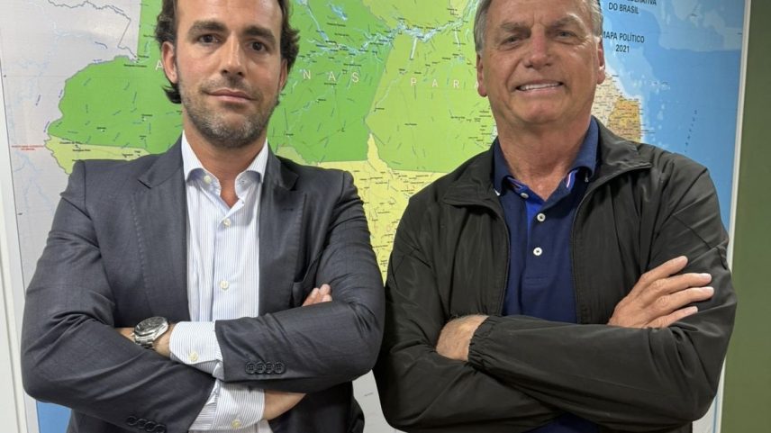 Deputado estadual Lucas Bove e o ex-presidente Jair Bolsonaro (Foto: Divulgação)