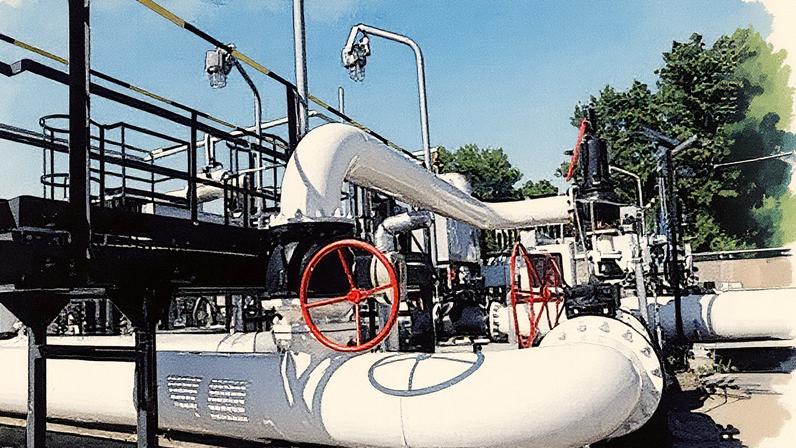 Um setor do oleoduto Druzhba, na refinaria do grupo húngaro MOL em Szazhalombatta (Hungria), em uma imagem de maio de 2022. (Foto: Reprodução)