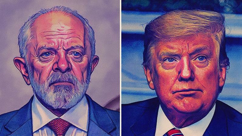Presidentes do Brasil, Lula, e dos EUA, Donald Trump — Foto: Alan Santos/PR e Gustavo Moreno/STF