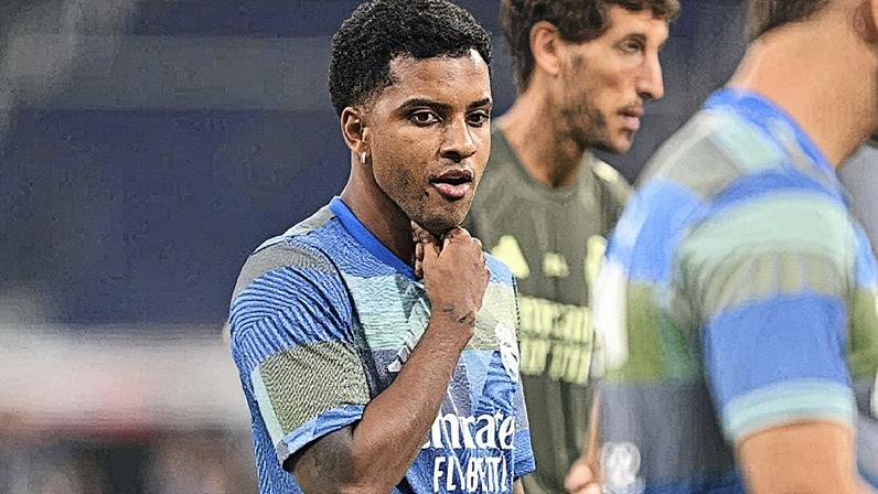 Rodrygo durante jogo entre Real Madrid e Osasuna, por LALIGA (Foto: Burak Akbulut/Anadolu via Getty Images)