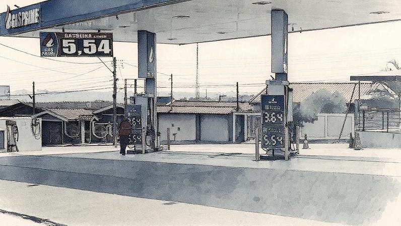Posto de combustível na cidade de Sumaré, São Paulo (Foto: Reprodução)