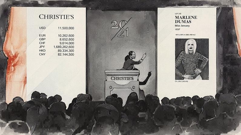 A Instagram foi fundamental para anunciar a venda de maio da obra Miss January de Marlene Dumas (Foto: Christie’s Images Ltd)