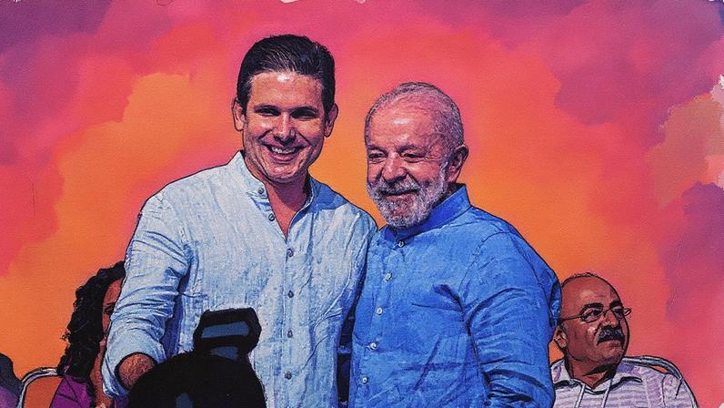 Lula e Hugo Motta no Congresso Nacional do PSB — Foto: Brenno Carvalho / Agência O Globo