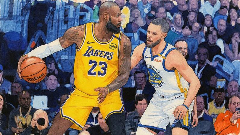LeBron James e Steph Curry se encaram logo na noite de abertura da NBA (Foto: Michael Owens/Getty Images)
