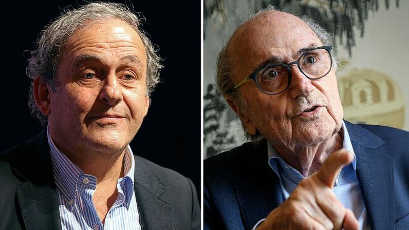 Blatter e Platini — Foto: VALERY HACHE e Fabrice COFFRINI / AFP
