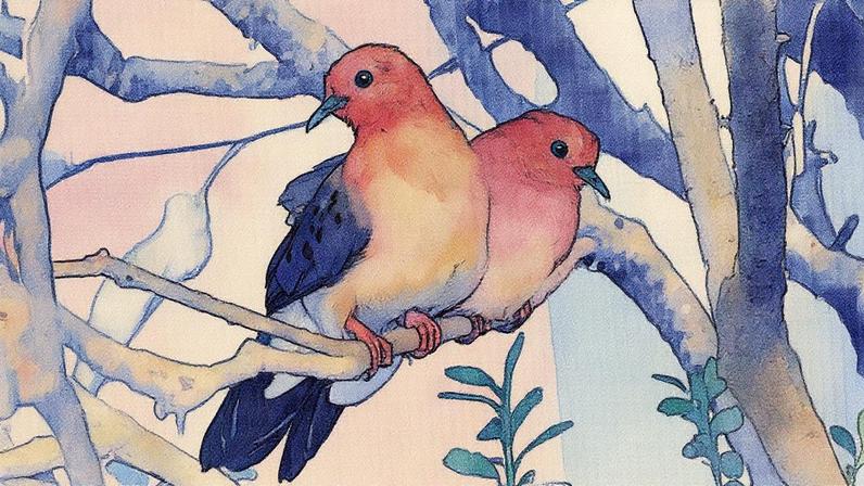 Casal de rolinhas-do-planalto que tiveram primeira reprodução em cativeiro bem-sucedida da espécie no Parque das Aves, em Foz do Iguaçu (PR) (Foto: Divulgação Parque das Aves)