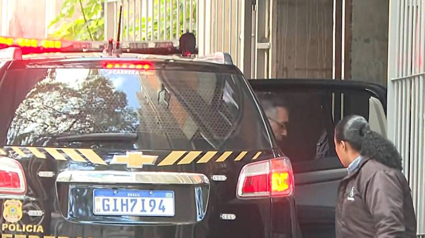 Operação da Polícia Federal conduziu o prefeito de São Bernardo do Campo, Marcelo Lima, ao centro integrado segurança pública em São Paulo (Foto: Reprodução/TV Globo)