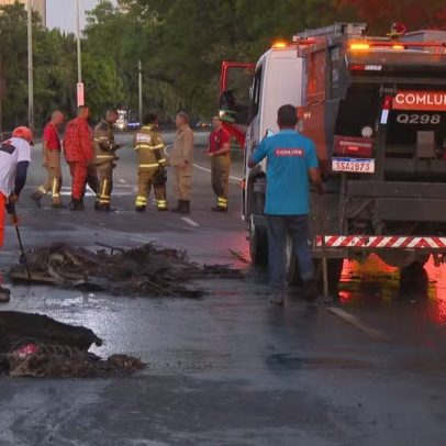 Acidente bloqueia ambos os sentidos da autoestrada Lagoa-Barra durante a madrugada