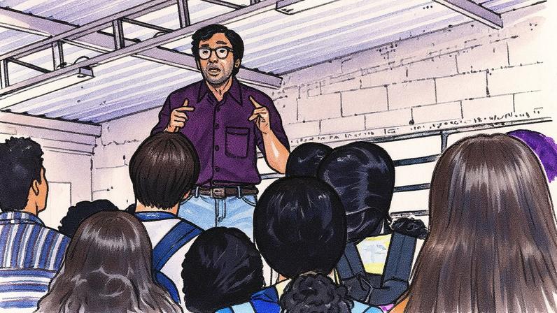 Julio Andrade em cena do filme 'Escola sem muros' — Foto: Divulgação / Marina de Almeida Prado