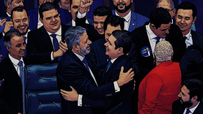 Arthur Lira passa presidência da Câmara dos Deputados para Hugo Motta (Foto: Brenno Carvalho / Agência O Globo)