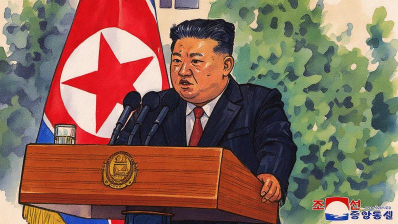 Líder norte-coreano Kim Jong Un fala durante visita à Universidade de Defesa Nacional em Pyongyang, Coreia do Norte (Foto: KCNA via REUTERS)