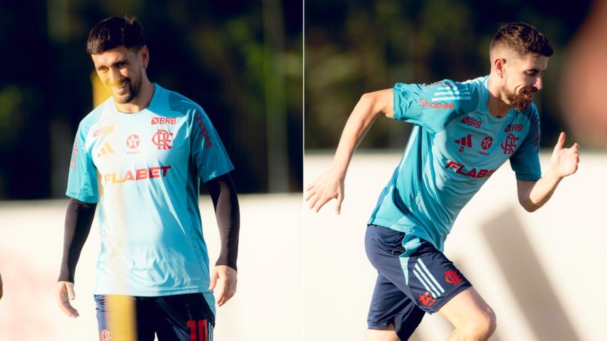 Arrascaeta e Jorginho têm comandado meio-campo do Flamengo (Foto: Fotos de Adriano Fontes/Flamengo)