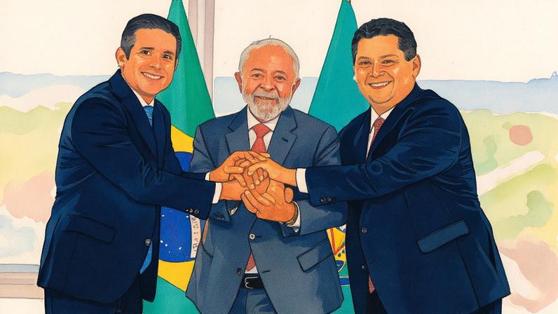 Hugo Motta, Lula e Alcolumbre (Foto: Ricardo Stuckert /Presidência)