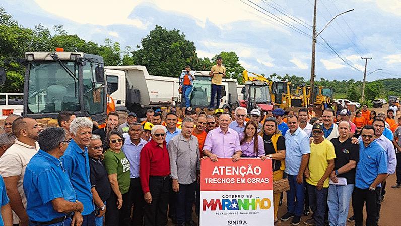 Governador do Maranhão, Carlos Brandão, durante o lançamento da obra de pavimentação da MA-372, no município de Mirador, em 2024 (Foto: Ascom/Governo MA)