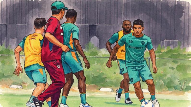 John Kennedy no treino do Fluminense em Cali, na Colômbia (Foto: Marcelo Gonçalves/Fluminense)