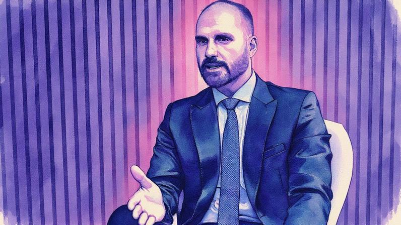 Eduardo Bolsonaro em entrevista para a Revista Veja (Foto: Jason Gilmore/JKP//)