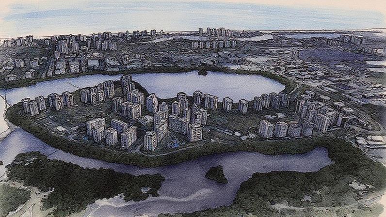 Península 'original', bairro planejado lançado pela construtora em 2002 (Foto: Reprodução)
