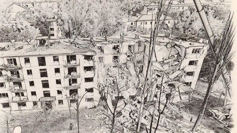 Um dos ataques da Rússia na cidade de Kiev, capital ucraniana (Foto: Divulgação Governo Ucraniano)